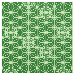 Japans Asanoha Pattern, Emerald and Lime Green Stof