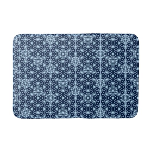 Japans Asanoha Pattern, Indigo and Light Blue Badmat (Voorkant)
