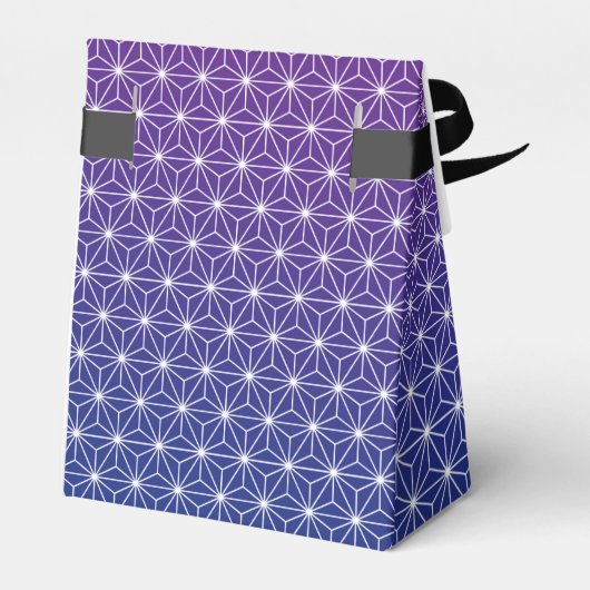 Japans Asanoha Traditioneel print blauw en Paars Bedankdoosjes (Achterkant)