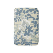 Japans Aziatisch Blauw Blad Bloem Badmat (Voorkant Verticaal)