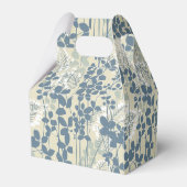 Japans Aziatisch Blauw Blad Bloem Bedankdoosjes (Achterkant)