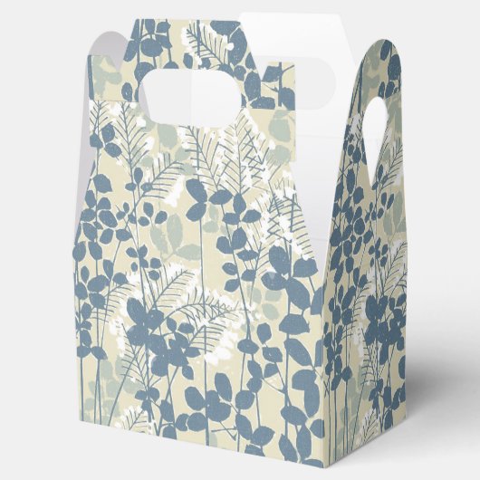 Japans Aziatisch Blauw Blad Bloem Bedankdoosjes (Geopend)