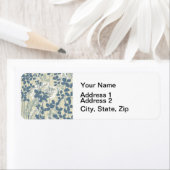 Japans Aziatisch Blauw Blad Bloem Etiket (Insitu)