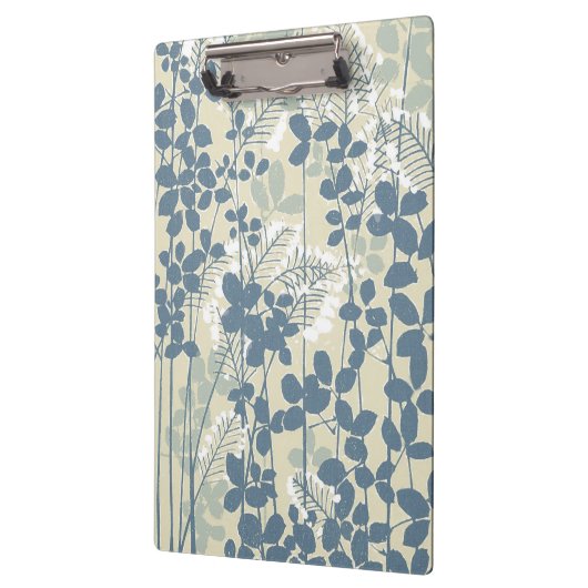 Japans Aziatisch Blauw Blad Bloem Klembord (Links)