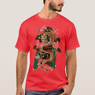 Japans-Aziatische Chinese vliegdraak Samurai Warri T-shirt