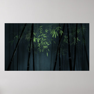 Japans Bamboe Forest Painting Poster