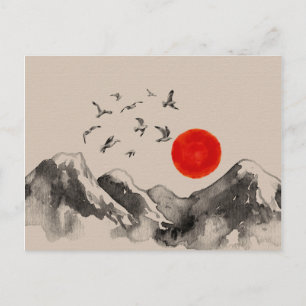 Japans berglandschap briefkaart