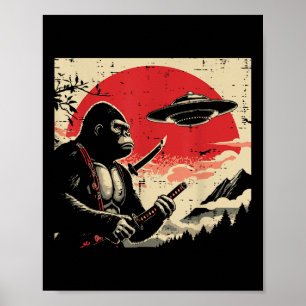 Japans Bigfoot Samurai Ufo Sasquatch Mannen Poster
