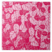 Japans blad Print, Fuchsia and Light Pink Tegeltje (Voorkant)
