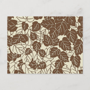 Japans blad Print, Taupe Tan en Beige Briefkaart