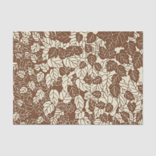 Japans blad Print, Taupe Tan en Beige Tissuepapier