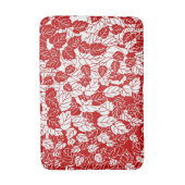 Japans bladeren afdrukken, donkerrood en wit badmat (Voorkant Verticaal)