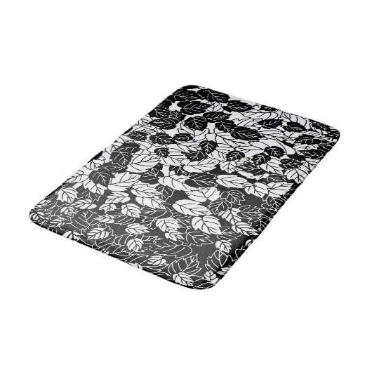 Japans bladeren afdrukken, zwart en wit badmat (Gekanteld)