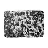 Japans bladeren afdrukken, zwart en wit badmat (Voorkant)