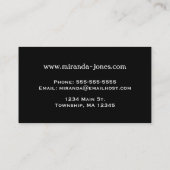 Japans bladeren afdrukken, zwart en wit visitekaartje (Achterkant)