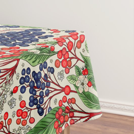 Japans Blauw en Rood Berries Tafelkleed (Voorbeeld)