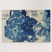  Japans blauw kunstwerk Legpuzzel (Horizontaal)