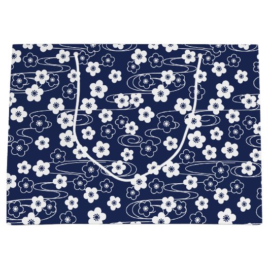 Japans Blauw Sakura Kersenbloesem Bloemen Groot Groot Cadeauzakje (Voorkant)