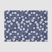 Japans Blauw Sakura Kersenbloesem Bloemen Tissuepapier (Voorkant)