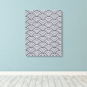 Japans blauw Waves Seigaiha Zee Canvas Afdruk (Insitu (Houten vloer))