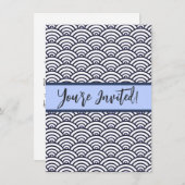 Japans blauw Waves Seigaiha Zee Kaart (Voorkant / Achterkant)