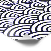 Japans blauw Waves Seigaiha Zee Perfect Poster (Hoek)
