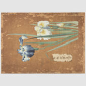 Japans blauw wit Iris Floral  ontkoppeling Tissuepapier (Voorkant)