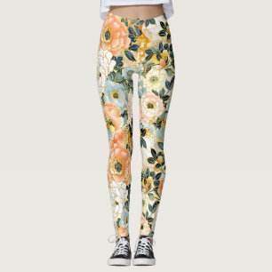 Japans Bloemen Roze en Gouden Leggings