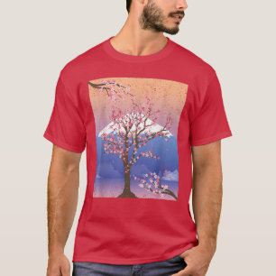 Japans bloemroze Sakura Tree Mountain Cherry B T-shirt