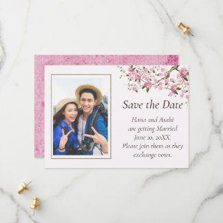 Japans Blossom Wedding Save The Date Kaart