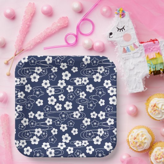 Japans Blur Sakura Kersenbloesem Bloemen Papieren Bordje (Feest)