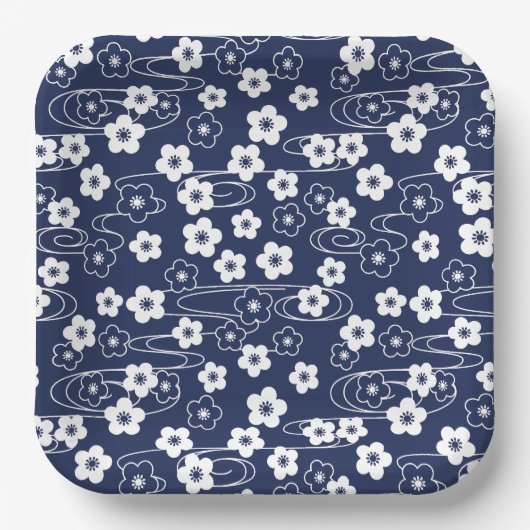 Japans Blur Sakura Kersenbloesem Bloemen Papieren Bordje (Voorkant)