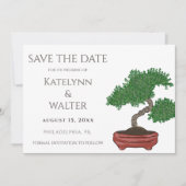 Japans Bonsai Boom Bruiloft Save the Date Bedankkaart (Voorkant)