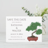 Japans Bonsai Boom Bruiloft Save the Date Bedankkaart (Staand voorkant)