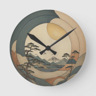 Japans boomlandschap ronde klok