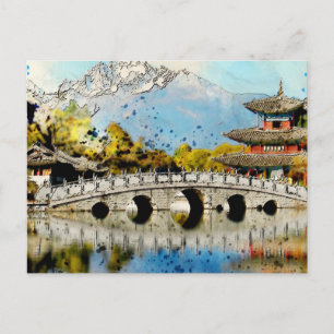 Japans brug landschapskunst Briefkaart