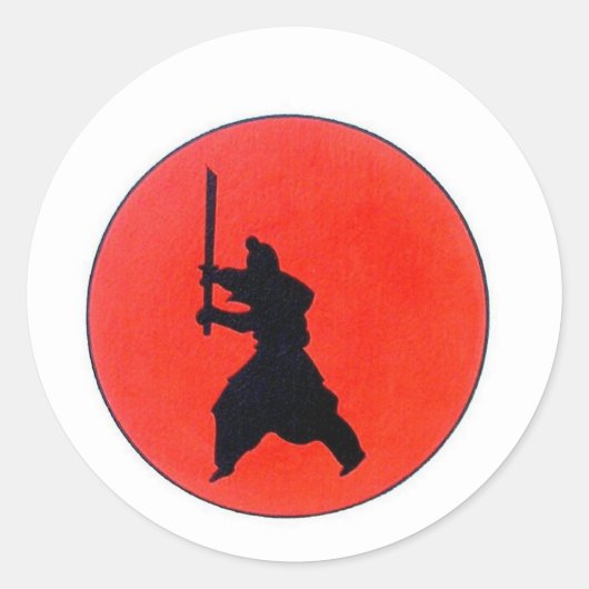 Japans Bushido Ronde Sticker (Voorkant)