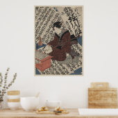 Japans Caligraphy en keizer Horikawa Poster (Keuken)