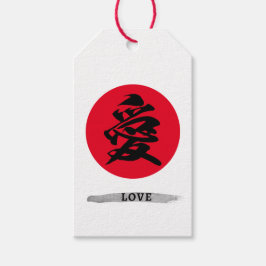 Japans Calligrafiesymbool van de liefde Cadeaulabel