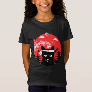Japans Cat Design Ninja Art Style T-shirt