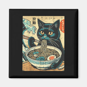 Japans Cat Ramen Great Wave Art Food Mannen Magneet
