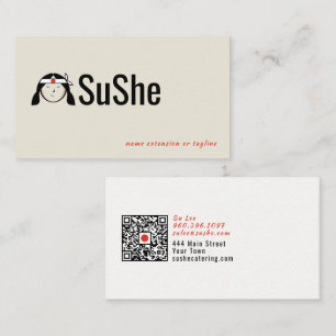 Japans chef-logo QR-code Visitekaartje