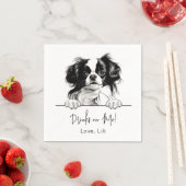 Japans Chin Dog Gepersonaliseerde Drinken Op Mij Servet (Insitu)