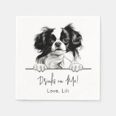 Japans Chin Dog Gepersonaliseerde Drinken Op Mij Servet (Voorkant)