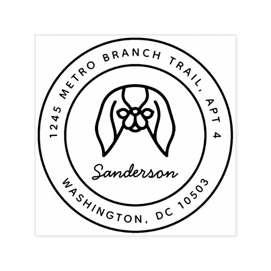 Japans Chin/Pekingese retour adres stempel (Design)