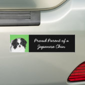 Japans Chin Puppy Painting - Oorspronkelijke honde Bumpersticker (Op auto)
