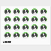 Japans Chin Puppy Painting - Oorspronkelijke honde Ronde Sticker (Vel)