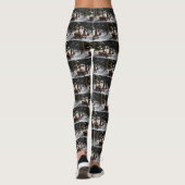 Japans Chin Snowy Sleigh Kerstmisdecor Leggings (Achterkant)