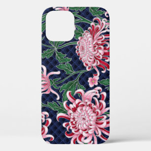 Japans chrysant pioenrozen patroon iPhone 12 hoesje