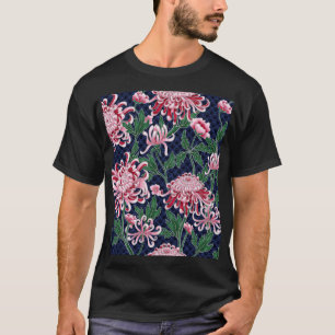Japans chrysant pioenrozen patroon t-shirt